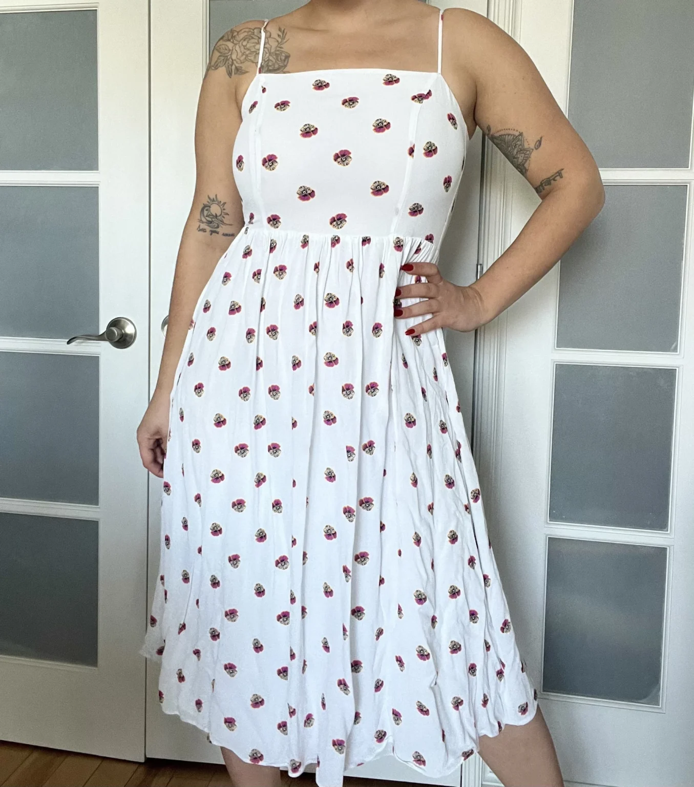 Image for Size 6 white floral Babaton dress