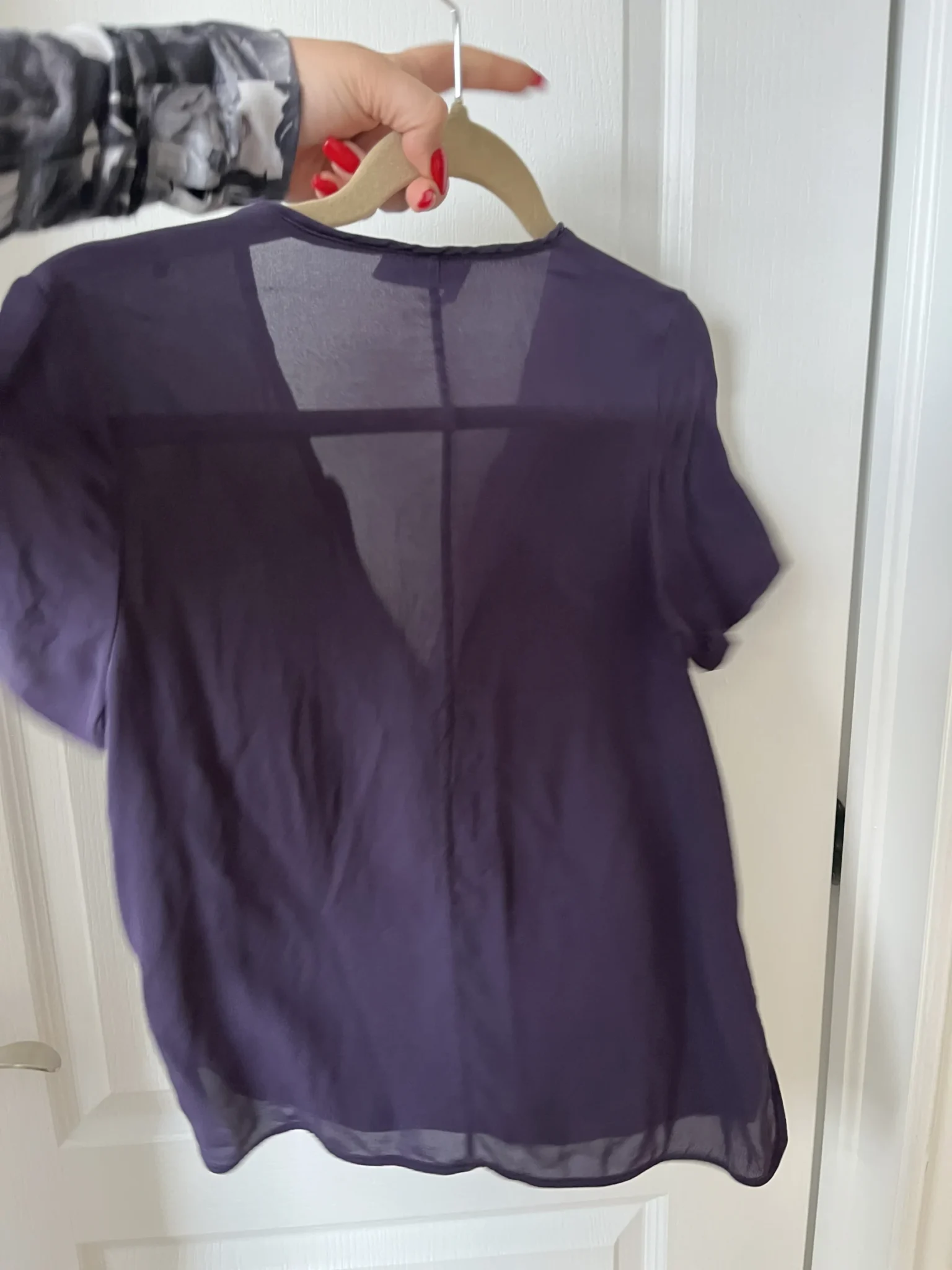 Image for The Kooples silk blouse size 2 purple