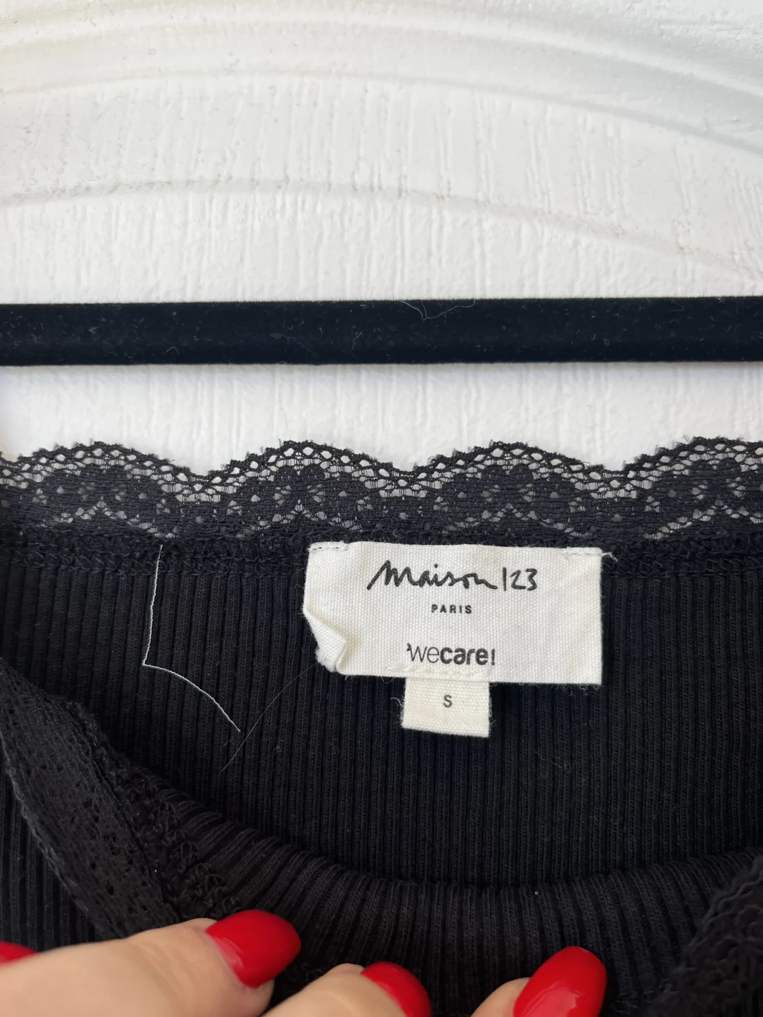 Image for Maison123 black lace tank top size S