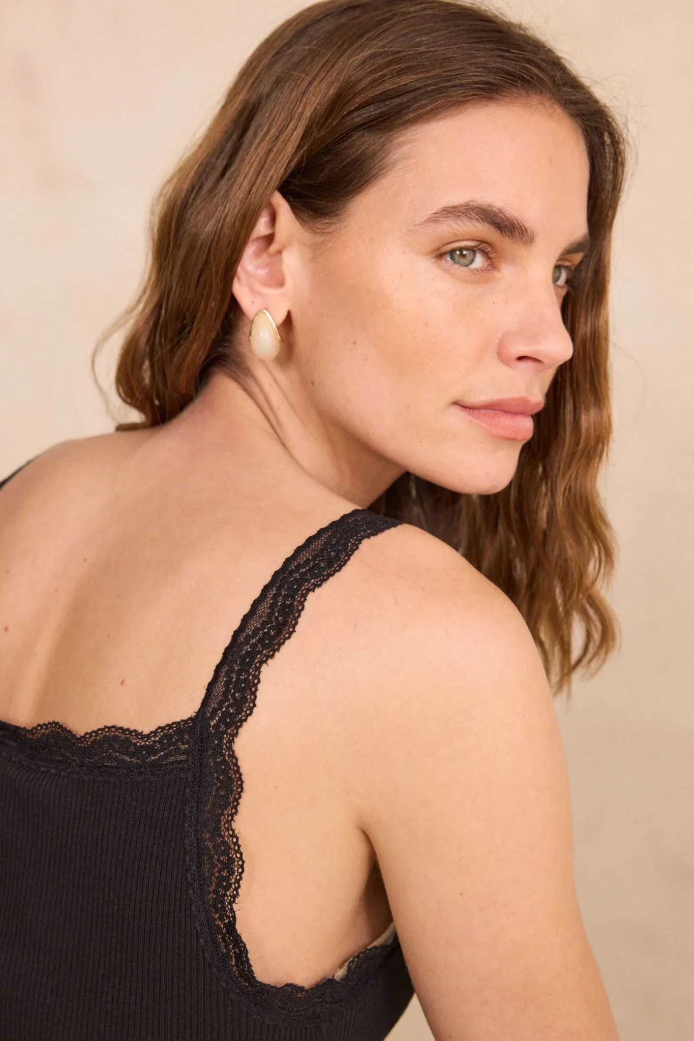 Image for Maison123 black lace tank top size S