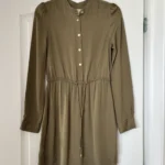 Featured thumbnail for Michael Kors khaki silk dress size S
