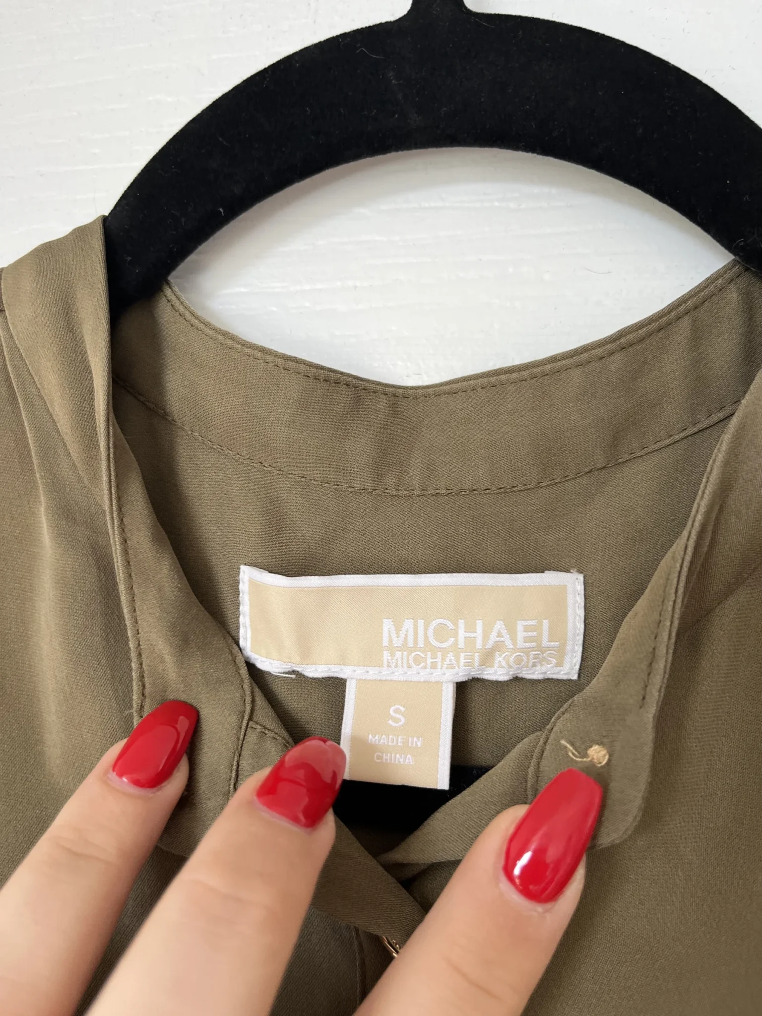 Image for Michael Kors khaki silk dress size S
