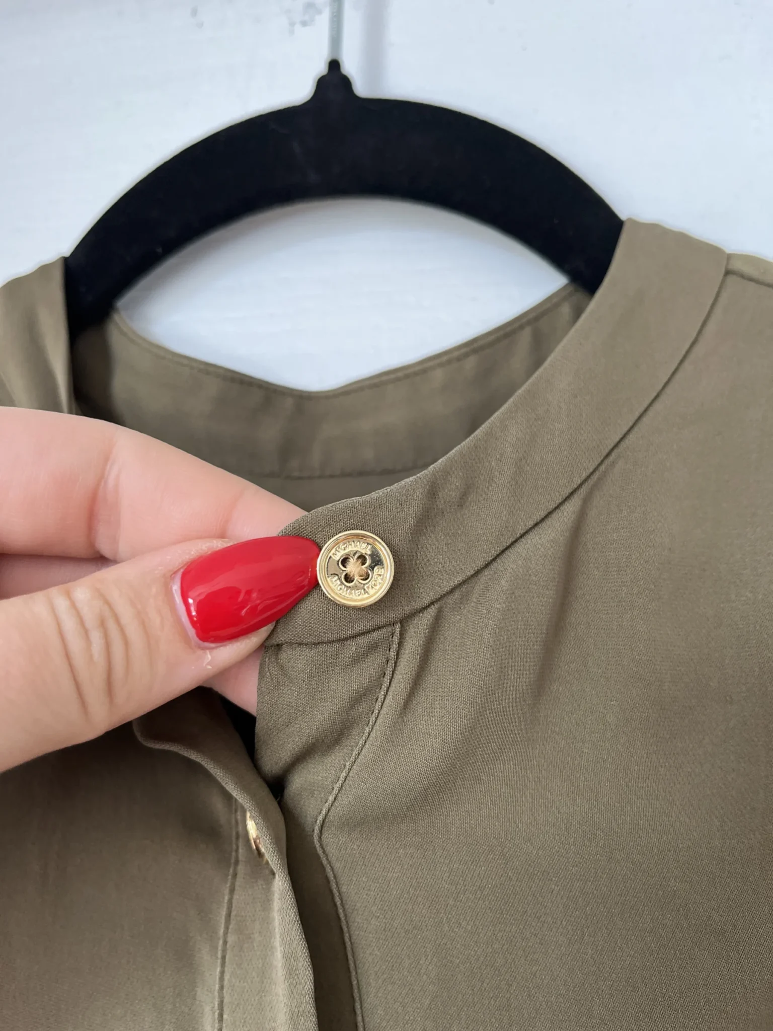 Image for Michael Kors khaki silk dress size S