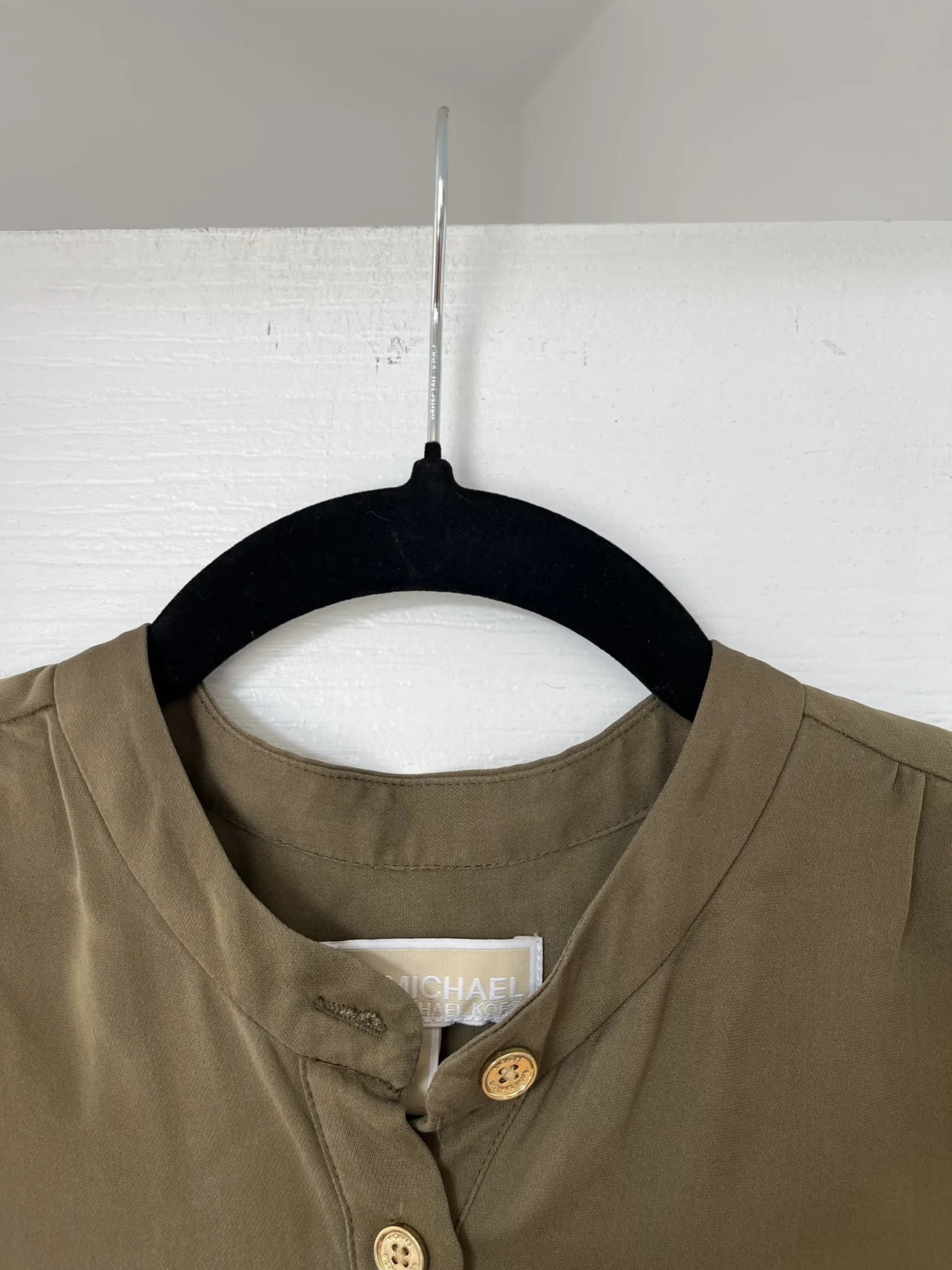 Image for Michael Kors khaki silk dress size S
