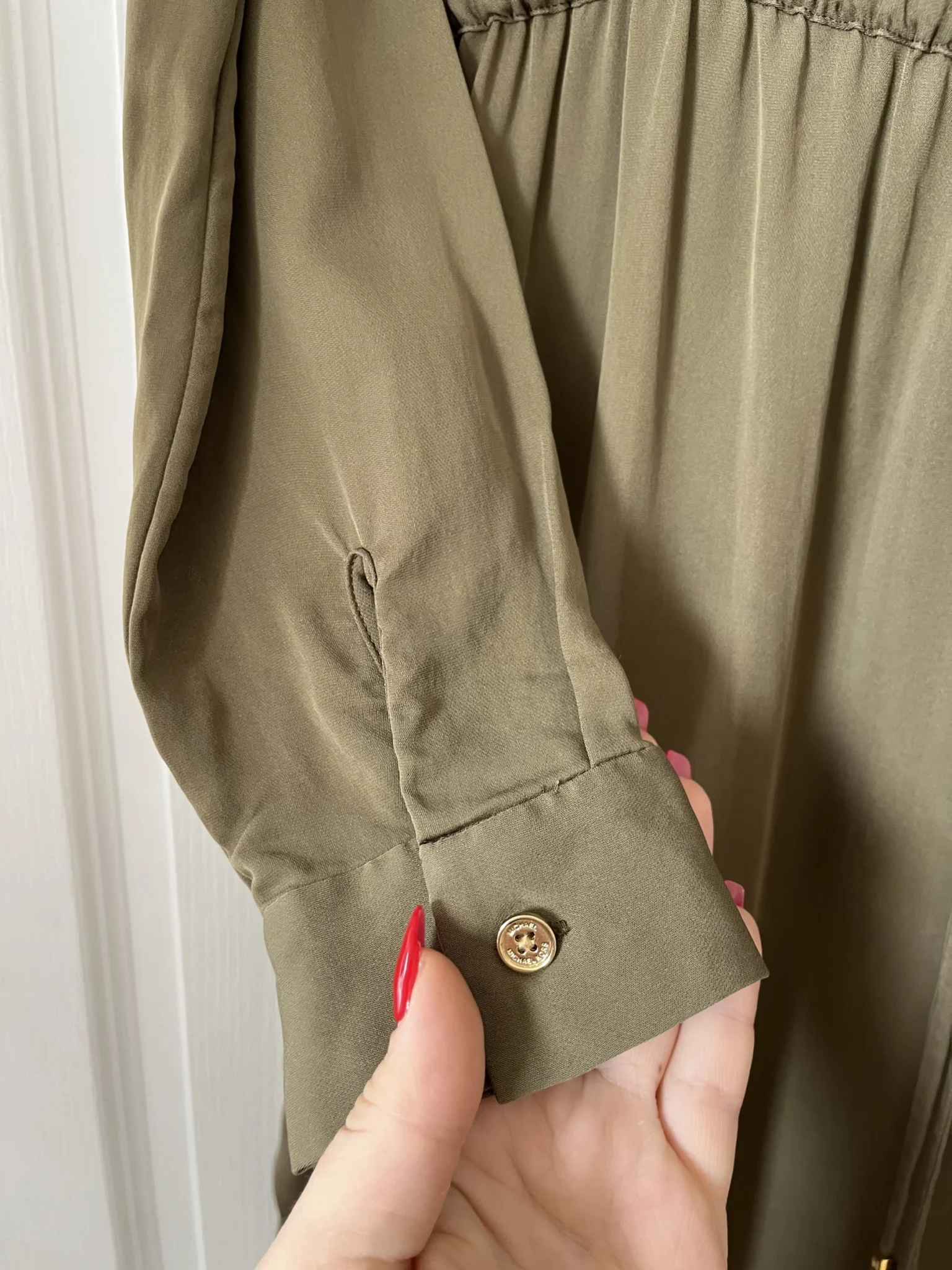 Image for Michael Kors khaki silk dress size S