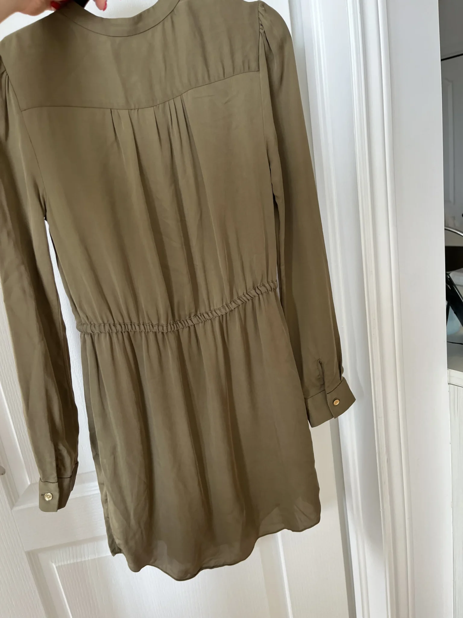 Image for Michael Kors khaki silk dress size S