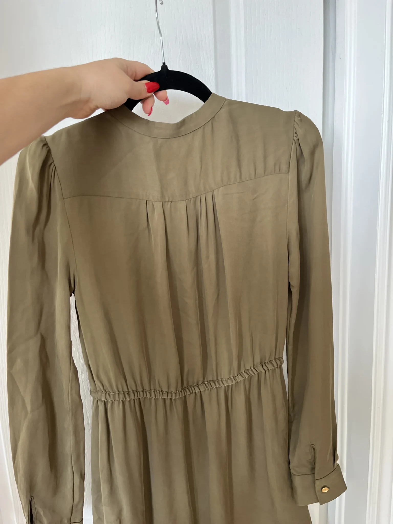 Image for Michael Kors khaki silk dress size S