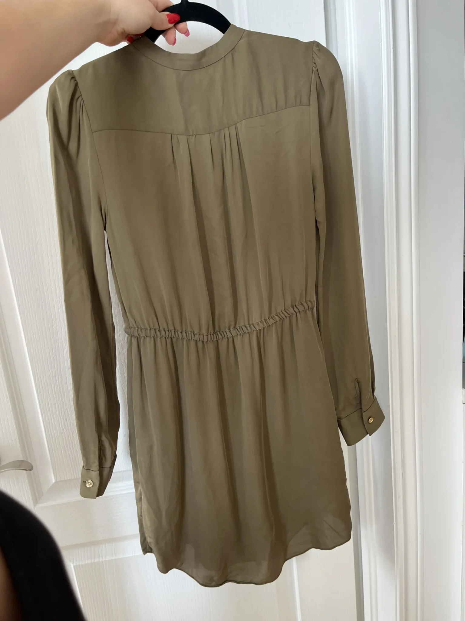 Image for Michael Kors khaki silk dress size S
