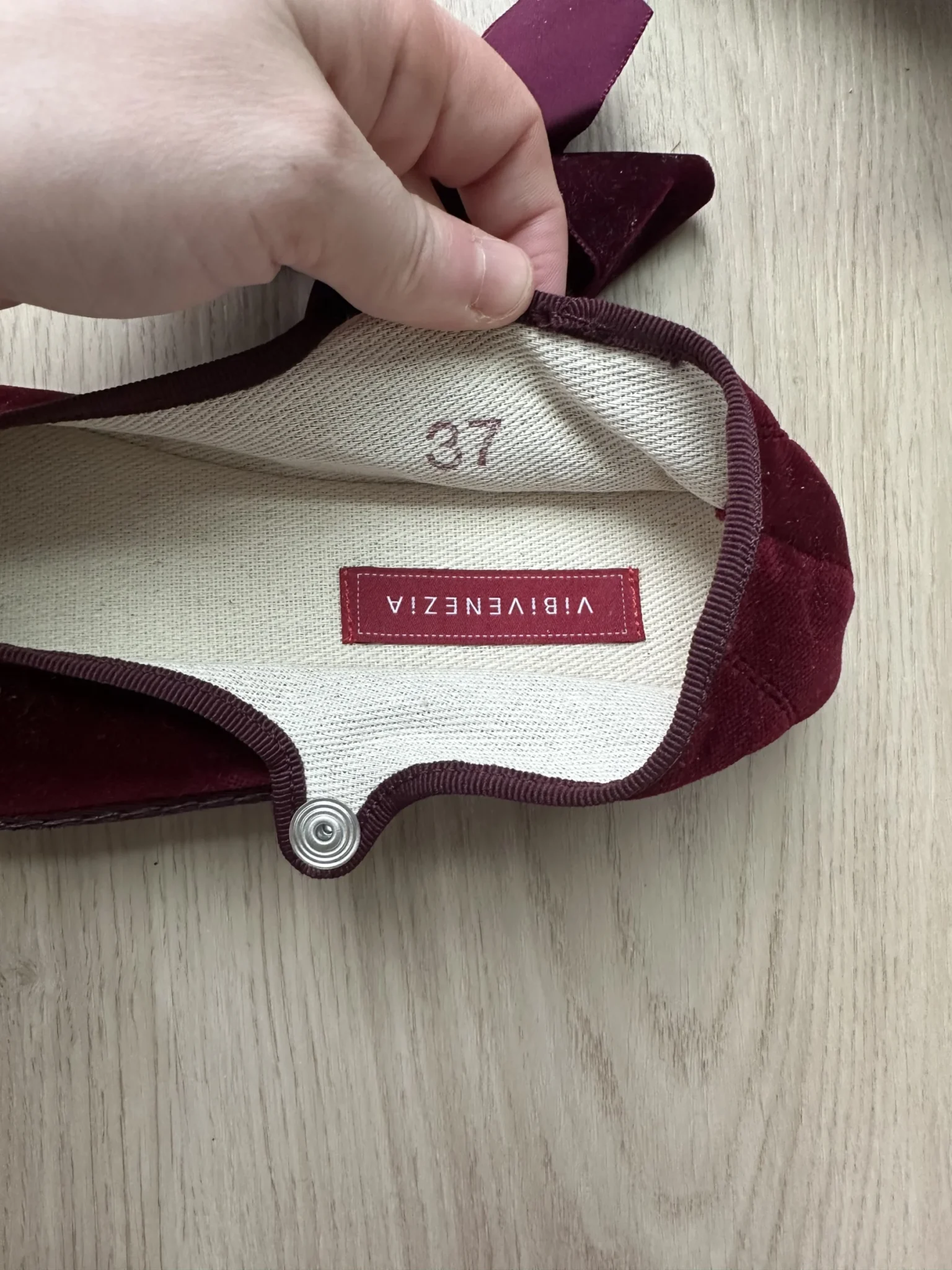 Image for Vibi Venezia Cotton Bow Ballerina Flats 37