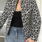 Featured thumbnail for Vintage black and white denim leopard jacket