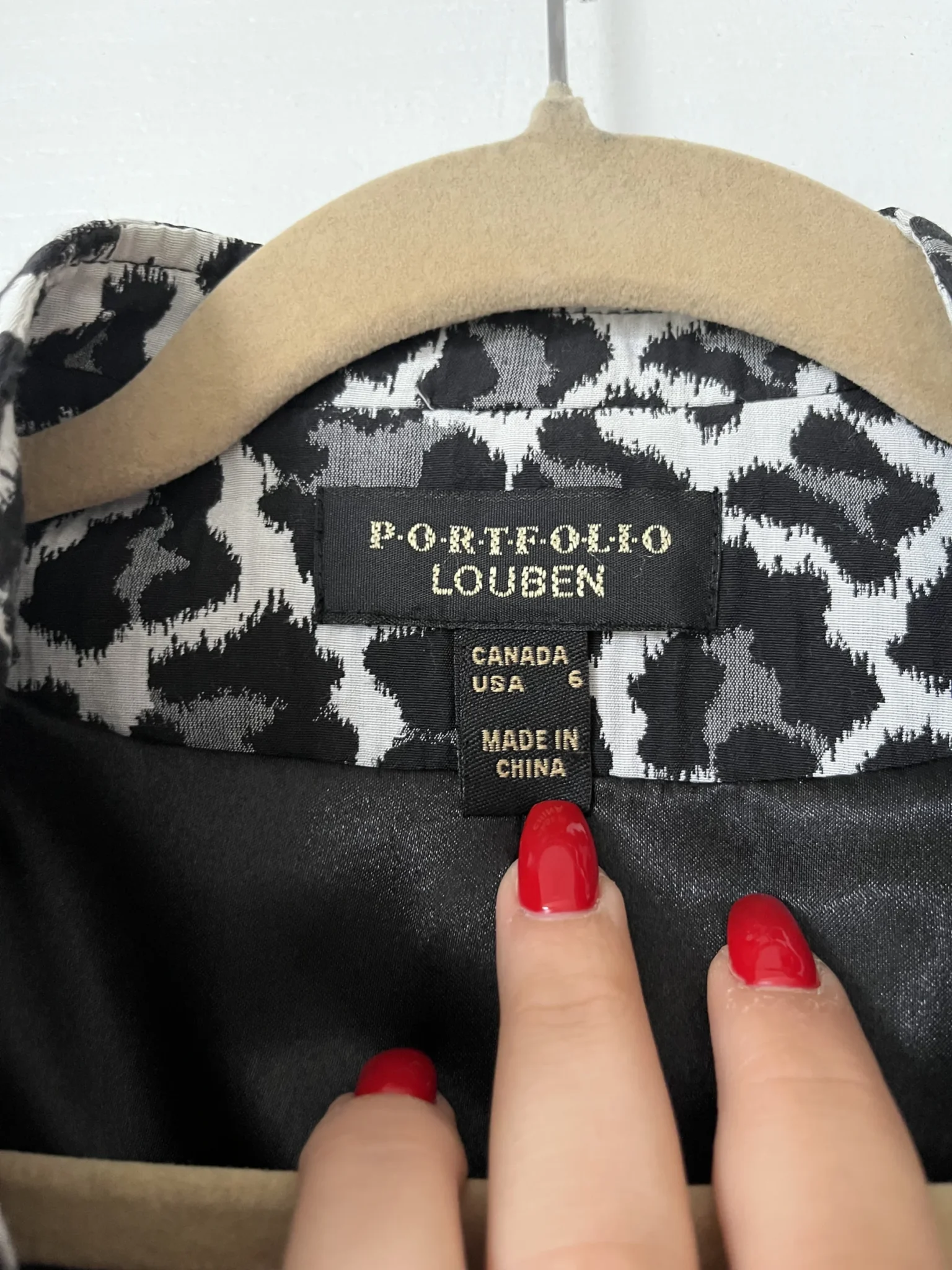 Image for Vintage black and white denim leopard jacket