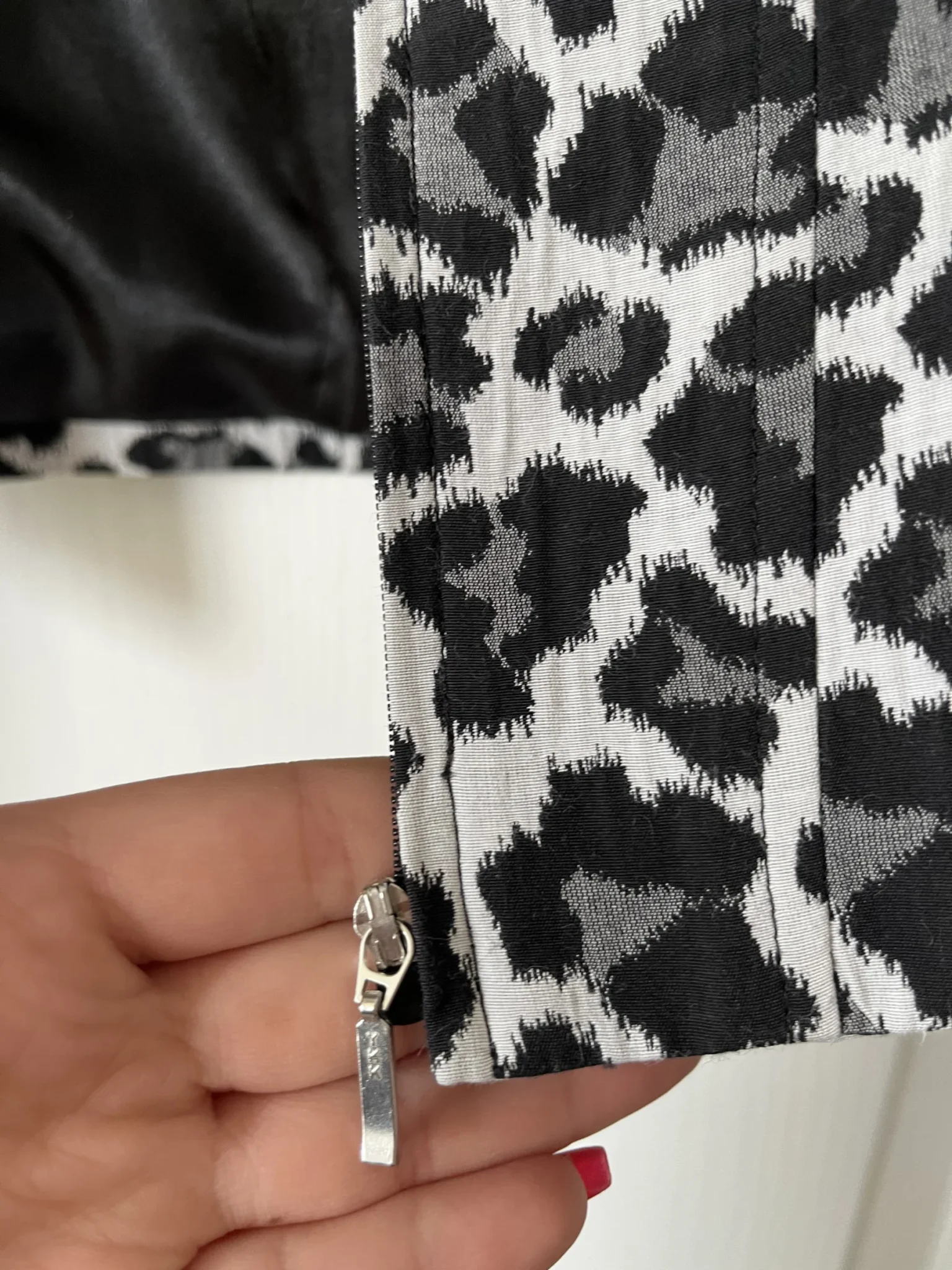 Image for Vintage black and white denim leopard jacket