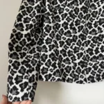 Thumbnail for Vintage black and white denim leopard jacket