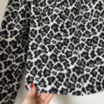 Thumbnail for Vintage black and white denim leopard jacket