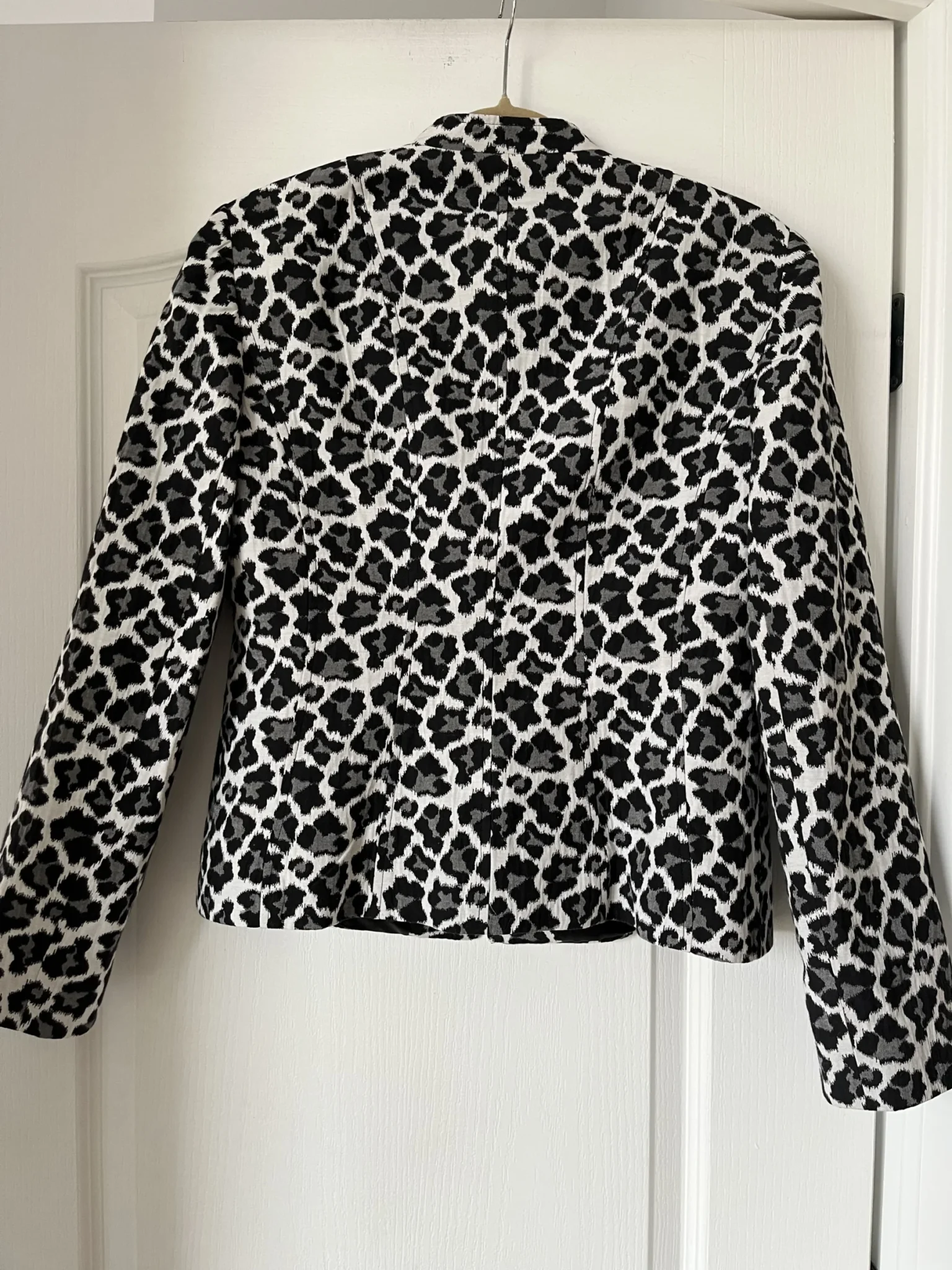 Image for Vintage black and white denim leopard jacket