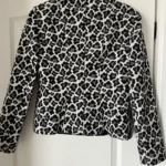 Thumbnail for Vintage black and white denim leopard jacket