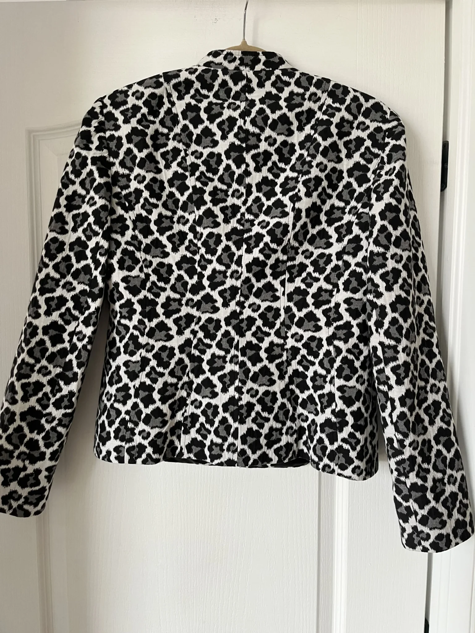 Image for Vintage black and white denim leopard jacket