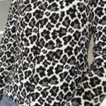 Thumbnail for Vintage black and white denim leopard jacket