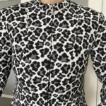 Thumbnail for Vintage black and white denim leopard jacket