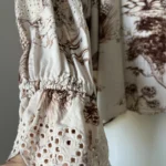 Thumbnail for Sandro brown and white lace and pattern blouse size 2