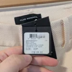 Thumbnail for Club Monaco/Pantalons Remi Ivoire NEUF Sz 00PP