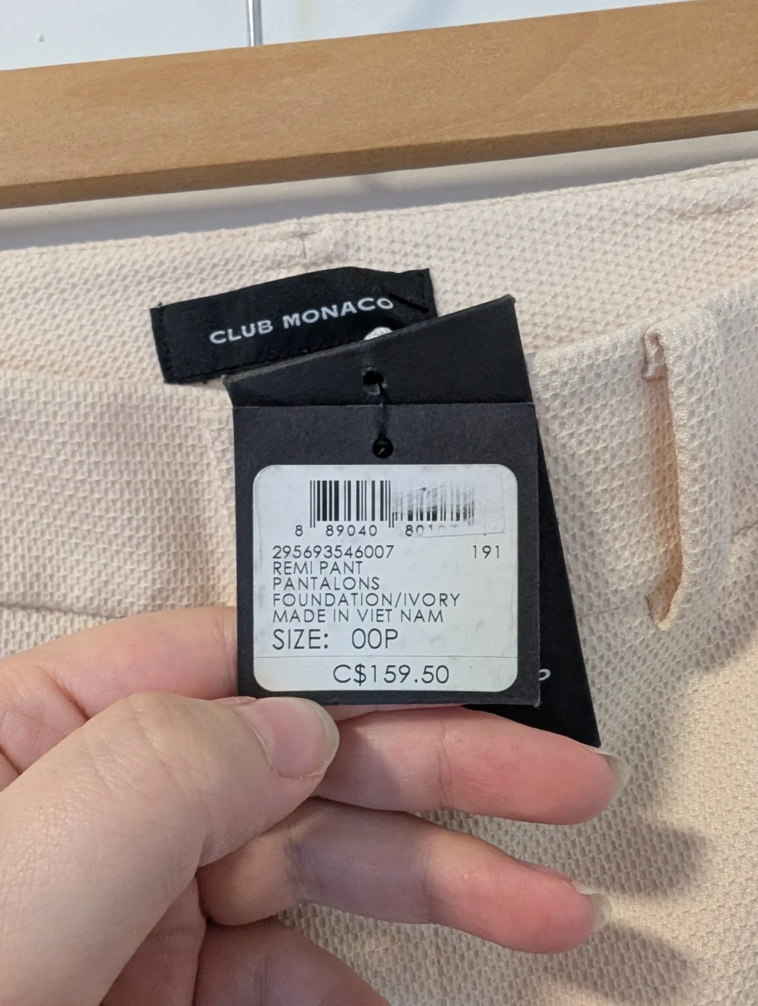 Image for Club Monaco/Pantalons Remi Ivoire NEUF Sz 00PP