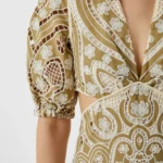 Thumbnail for Sandro brown and beige lace dress size 38