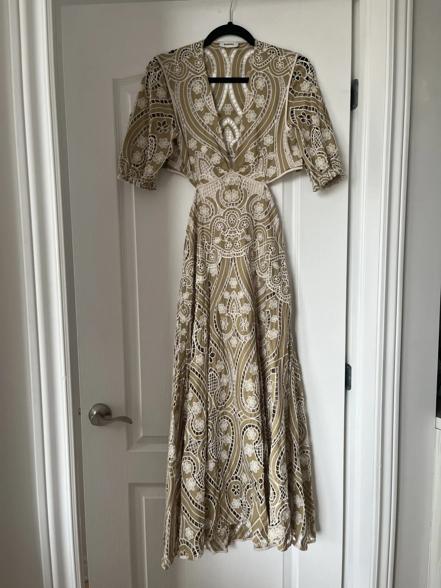 Image for Sandro brown and beige lace dress size 38