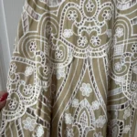 Thumbnail for Sandro brown and beige lace dress size 38