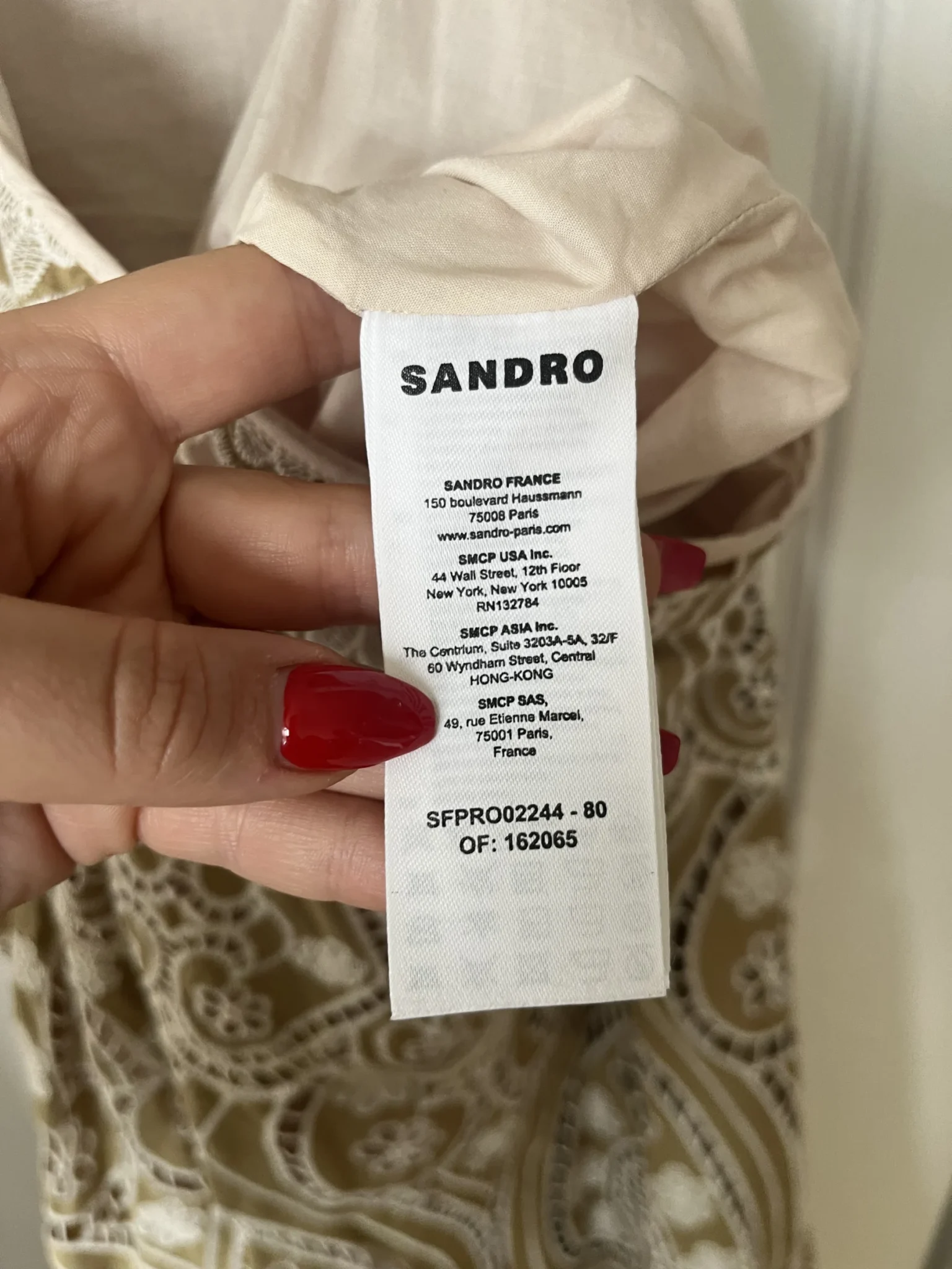 Image for Sandro brown and beige lace dress size 38