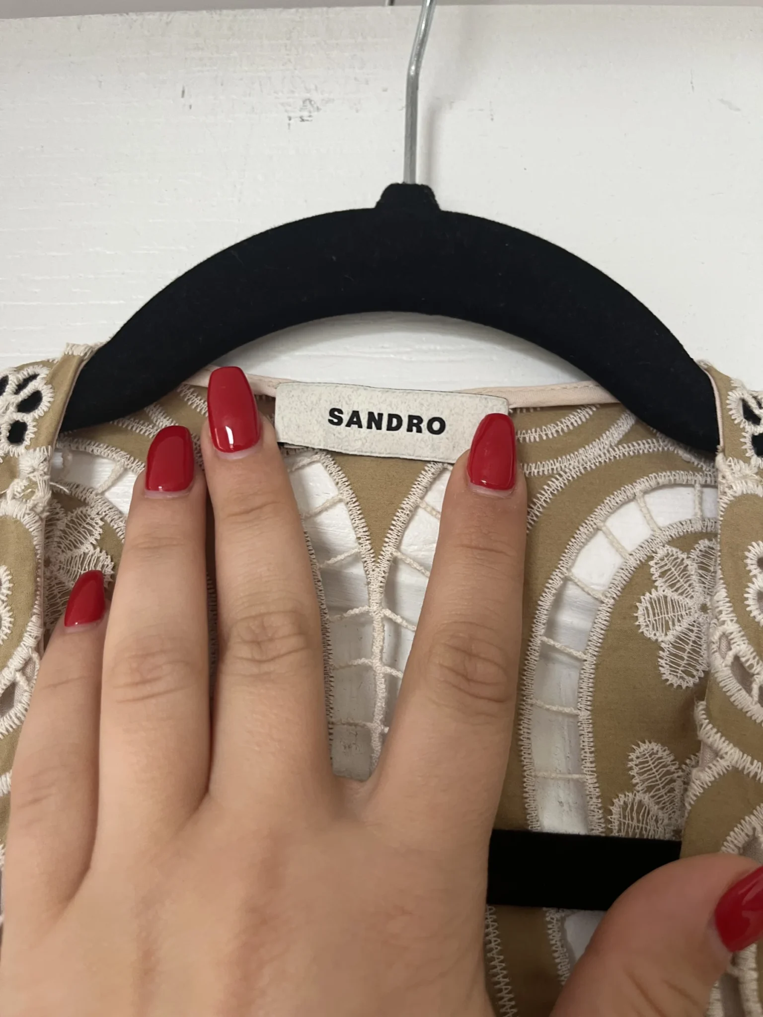 Image for Sandro brown and beige lace dress size 38