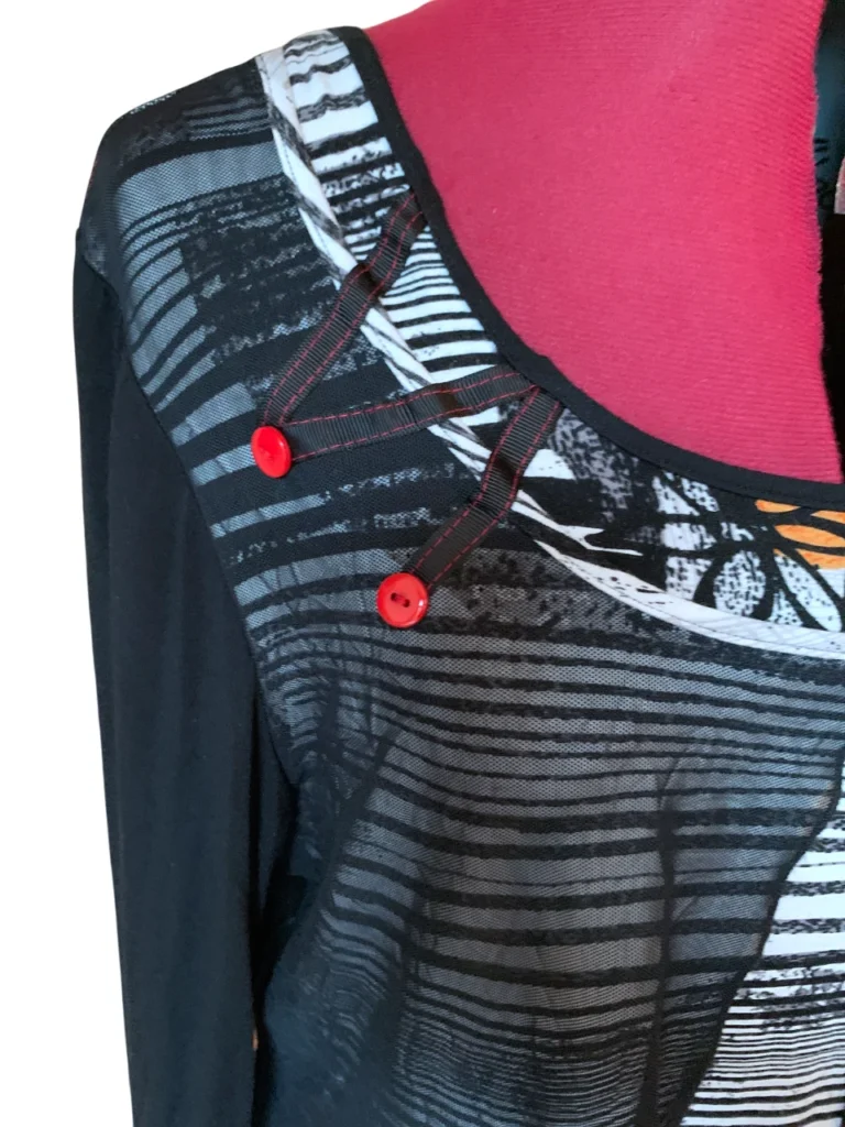 Image for MICHAEL TYLER – Tunique robe courte noire à multiples couches – Taille L