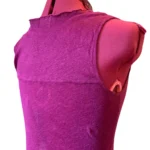 Thumbnail for Kersh – Tunique sans manches en lin bordeaux semi-transparente avec lien corde – Taille M