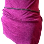 Thumbnail for Kersh – Tunique sans manches en lin bordeaux semi-transparente avec lien corde – Taille M