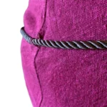 Thumbnail for Kersh – Tunique sans manches en lin bordeaux semi-transparente avec lien corde – Taille M