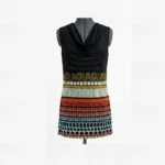 Featured thumbnail for Marie Claire – Robe / tunique sans manches à motif noir et orange – Taille M