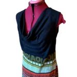 Thumbnail for Marie Claire – Robe / tunique sans manches à motif noir et orange – Taille M