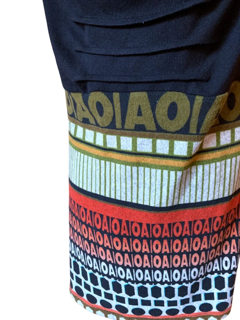 Image for Marie Claire – Robe / tunique sans manches à motif noir et orange – Taille M