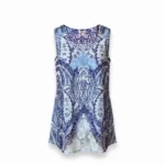 Featured thumbnail for Le Grenier – Tunique sans manches à superpositions en dentelle bleue et blanche – Taille L