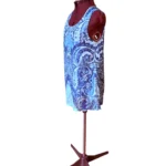 Thumbnail for Le Grenier – Tunique sans manches à superpositions en dentelle bleue et blanche – Taille L