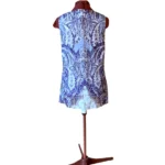Thumbnail for Le Grenier – Tunique sans manches à superpositions en dentelle bleue et blanche – Taille L