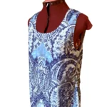 Thumbnail for Le Grenier – Tunique sans manches à superpositions en dentelle bleue et blanche – Taille L