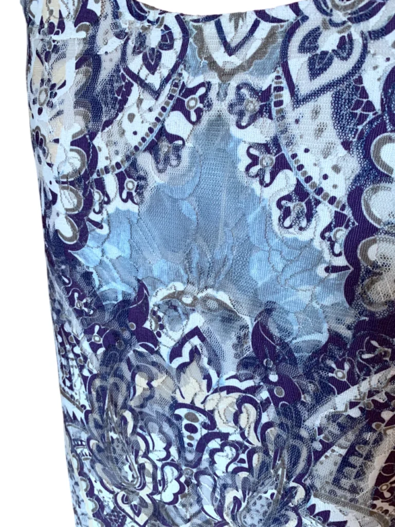 Image for Le Grenier – Tunique sans manches à superpositions en dentelle bleue et blanche – Taille L