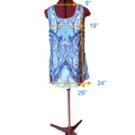 Thumbnail for Le Grenier – Tunique sans manches à superpositions en dentelle bleue et blanche – Taille L