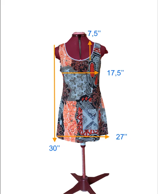 Image for Gitane (Canada) – Robe sans manches patchwork coloré – Taille L