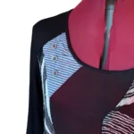 Thumbnail for Kaktus – Tunique / robe noire à manches longues avec superposition et motif abstrait – Taille S