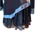 Thumbnail for Kaktus – Tunique / robe noire à manches longues avec superposition et motif abstrait – Taille S