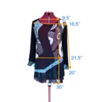 Thumbnail for Kaktus – Tunique / robe noire à manches longues avec superposition et motif abstrait – Taille S