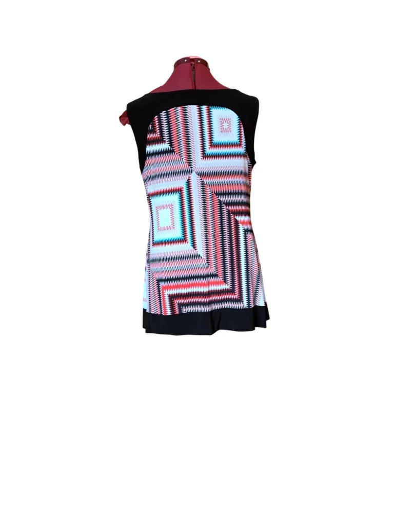 Image for San Francisco – Tunique sans manches vintage à motif géométrique – Taille XL
