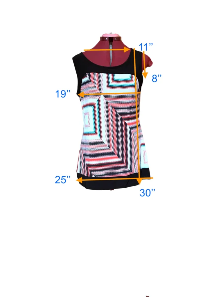 Image for San Francisco – Tunique sans manches vintage à motif géométrique – Taille XL